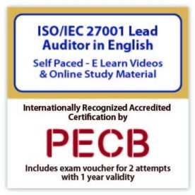 ISO/IEC 27001 Lead Auditor eLearning Course | Includes PECB Certification, 2 Exams attempts.