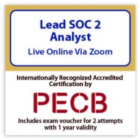PECB Lead SOC 2 Manager– Live Online – English – With PECB 2 Exam Attempts Included